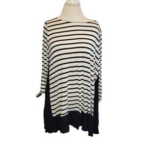 Bellamie Womens Plus Size Tunic Rop Striped Stretchy Loose Fit Sharkbite Size 1X